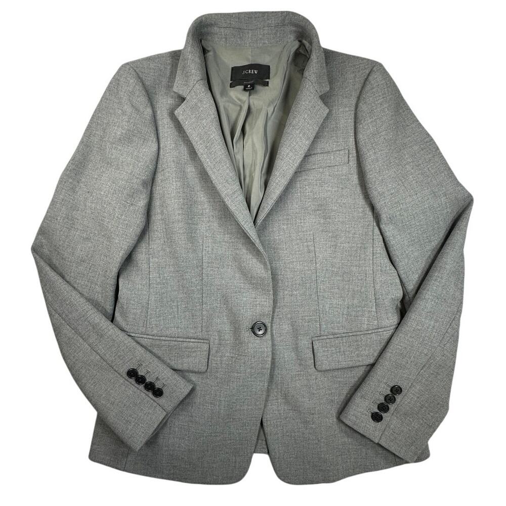 J.Crew Regent Blazer Heather Gray Four-Season Stretch One-Button Jacket
